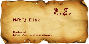 Máj Elek névjegykártya