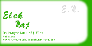 elek maj business card